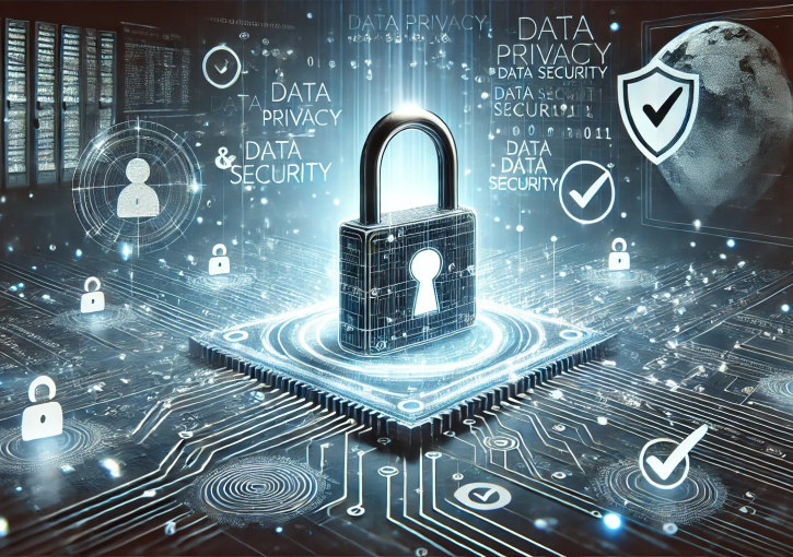 Abstraktes Bild mit einem Vorhängeschloss auf einer Platine